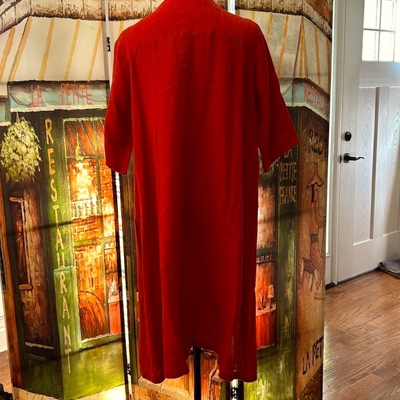 Gudrun Sjoden “Ester” Woven Linen Dress, Parrot Red, Size Medium - Picture 4 of 12